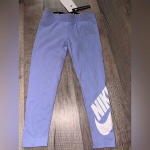 Nike Girls Fold-Over Waist Leggings Size 5 lavender purple